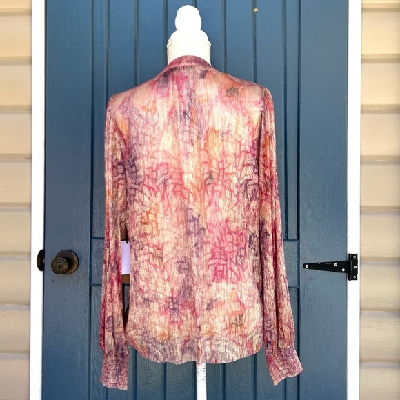 Halogen Metallic Pastel Floral Print
Sheer balloon Sleeve Women Size L - Picture 3 of 8